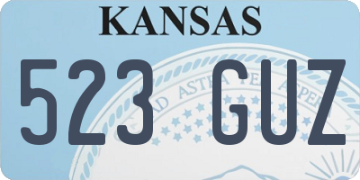 KS license plate 523GUZ