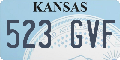 KS license plate 523GVF