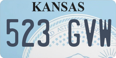 KS license plate 523GVW