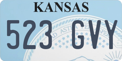 KS license plate 523GVY