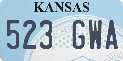 KS license plate 523GWA