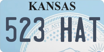KS license plate 523HAT