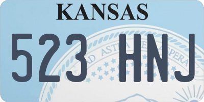 KS license plate 523HNJ