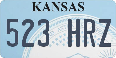 KS license plate 523HRZ