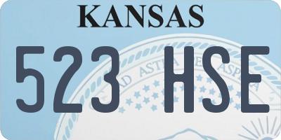 KS license plate 523HSE
