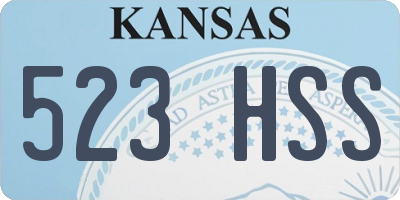 KS license plate 523HSS