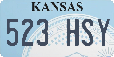 KS license plate 523HSY