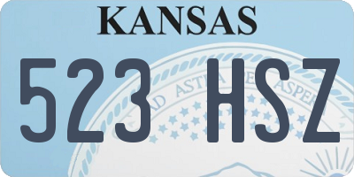 KS license plate 523HSZ