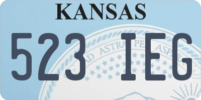 KS license plate 523IEG