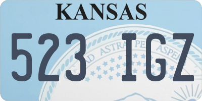 KS license plate 523IGZ
