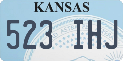KS license plate 523IHJ