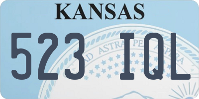 KS license plate 523IQL