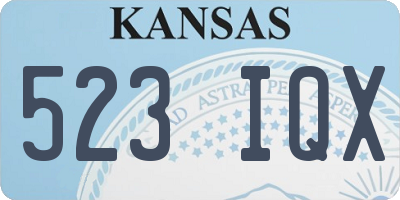 KS license plate 523IQX