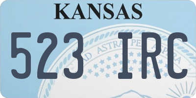 KS license plate 523IRC