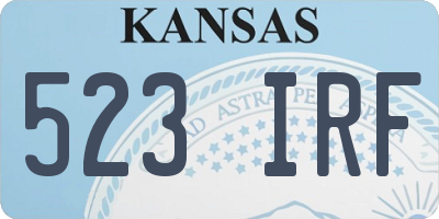 KS license plate 523IRF