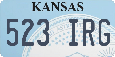 KS license plate 523IRG