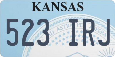 KS license plate 523IRJ