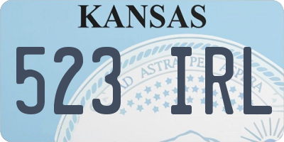 KS license plate 523IRL