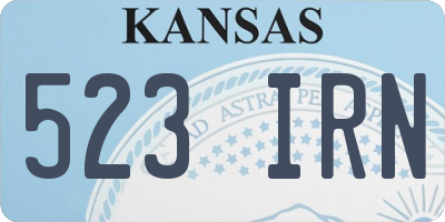 KS license plate 523IRN