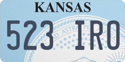 KS license plate 523IRO