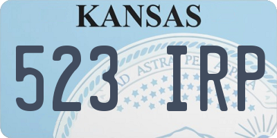 KS license plate 523IRP