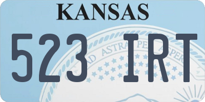 KS license plate 523IRT