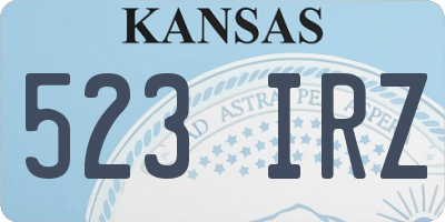 KS license plate 523IRZ