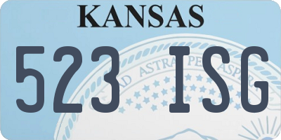 KS license plate 523ISG