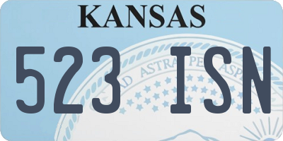 KS license plate 523ISN