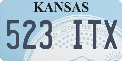 KS license plate 523ITX