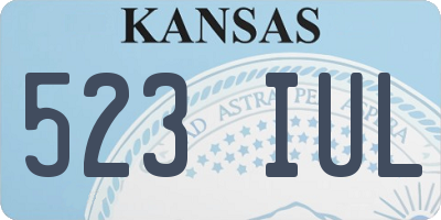 KS license plate 523IUL
