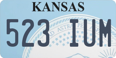 KS license plate 523IUM