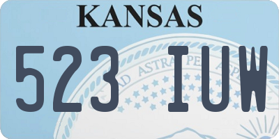 KS license plate 523IUW