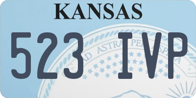 KS license plate 523IVP