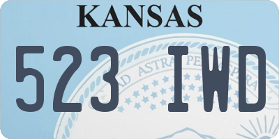KS license plate 523IWD