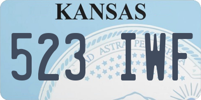 KS license plate 523IWF