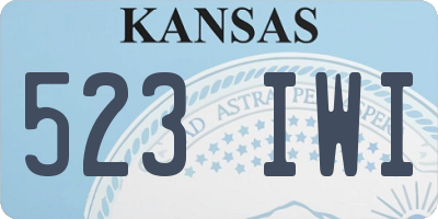 KS license plate 523IWI