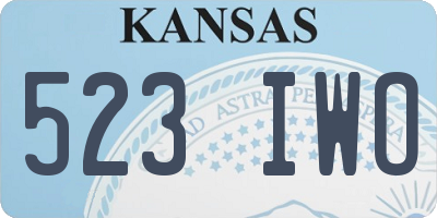 KS license plate 523IWO