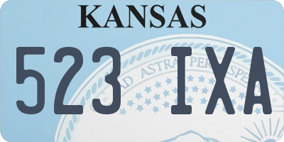 KS license plate 523IXA