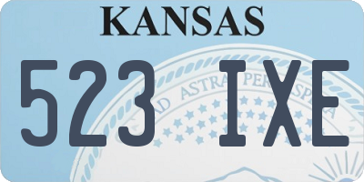 KS license plate 523IXE