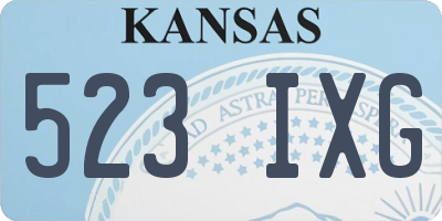 KS license plate 523IXG