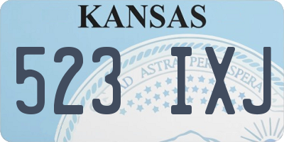 KS license plate 523IXJ