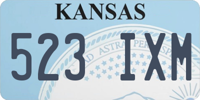 KS license plate 523IXM