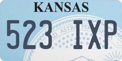 KS license plate 523IXP