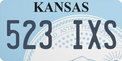 KS license plate 523IXS