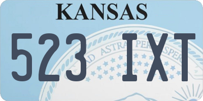 KS license plate 523IXT