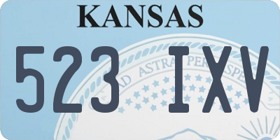 KS license plate 523IXV