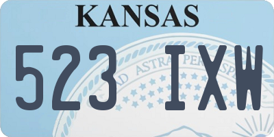 KS license plate 523IXW