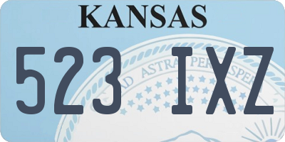 KS license plate 523IXZ