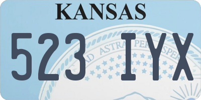 KS license plate 523IYX